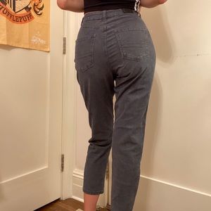 American Eagle Gray Corduroy High Waist Jeans